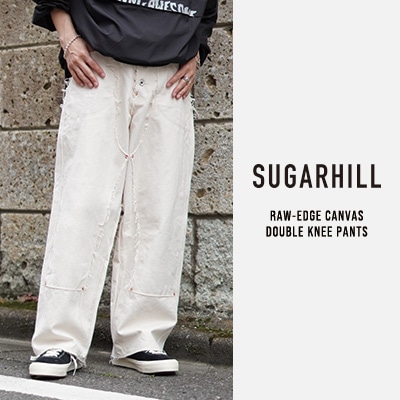 キャンバス生地を使用したダブルニーデニムパンツ｜SUGARHILL