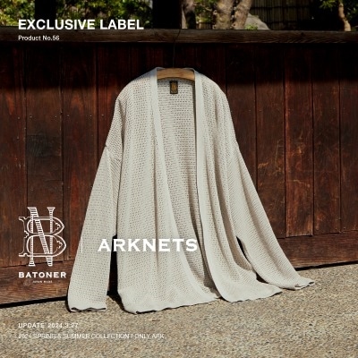 【特集】BATONER × ARKnets｜NO COLLAR MESH CARDIGAN