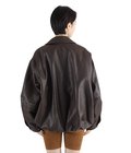 【レディース】FAKE LEATHER BALLOON JACKET