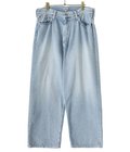 【予約】RECYCLED WASTE SUVIN COTTON YARN 11.5oz. DENIM 5POCKET WIDE PANTS DAMAGED MODEL