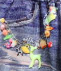 FLEECE DENIM PRINT WIDE PANTS