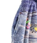 FLEECE DENIM PRINT WIDE PANTS