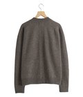 ZIP CREW NECK CARDIGAN -LAMS WOOL PLAIN KNITTED-