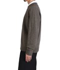 ZIP CREW NECK CARDIGAN -LAMS WOOL PLAIN KNITTED-