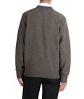 ZIP CREW NECK CARDIGAN -LAMS WOOL PLAIN KNITTED-