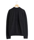 ZIP CREW NECK CARDIGAN -LAMS WOOL PLAIN KNITTED-