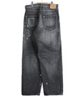 RECYCLED WASTE SUVIN COTTON YARN 14oz DENIM  5POCKET WIDE PANTS VINTAGE WASHED(ZIPPER FLY)