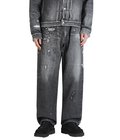 RECYCLED WASTE SUVIN COTTON YARN 14oz DENIM  5POCKET WIDE PANTS VINTAGE WASHED(ZIPPER FLY)
