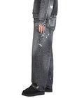RECYCLED WASTE SUVIN COTTON YARN 14oz DENIM  5POCKET WIDE PANTS VINTAGE WASHED(ZIPPER FLY)