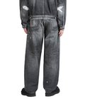 RECYCLED WASTE SUVIN COTTON YARN 14oz DENIM  5POCKET WIDE PANTS VINTAGE WASHED(ZIPPER FLY)