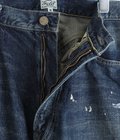 RECYCLED WASTE SUVIN COTTON YARN 14oz DENIM  5POCKET WIDE PANTS VINTAGE WASHED(ZIPPER FLY)