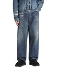 RECYCLED WASTE SUVIN COTTON YARN 14oz DENIM  5POCKET WIDE PANTS VINTAGE WASHED(ZIPPER FLY)