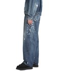 RECYCLED WASTE SUVIN COTTON YARN 14oz DENIM  5POCKET WIDE PANTS VINTAGE WASHED(ZIPPER FLY)