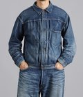 RECYCLED WASTE SUVIN COTTON YARN 11.5oz DENIM BLOUSE WWⅡ MODEL VINTAGE WASHED
