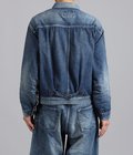 RECYCLED WASTE SUVIN COTTON YARN 11.5oz DENIM BLOUSE WWⅡ MODEL VINTAGE WASHED
