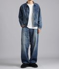 RECYCLED WASTE SUVIN COTTON YARN 11.5oz DENIM BLOUSE WWⅡ MODEL VINTAGE WASHED