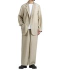 WIDE CYLINDER FIT EASY PANTS -WOOL SILK FEATHER CLOTH-