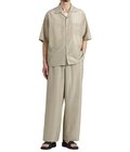 WIDE CYLINDER FIT EASY PANTS -WOOL SILK FEATHER CLOTH-