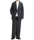 WIDE CYLINDER FIT EASY PANTS -WOOL SILK FEATHER CLOTH-