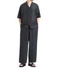 WIDE CYLINDER FIT EASY PANTS -WOOL SILK FEATHER CLOTH-