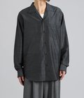 OPEN COLLAR L/S SHIRT -SILK/WOOL FEATHER TWILL-