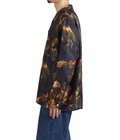 SILK LONG SLEEVE ALOHA SHIRT〈COCK FIGHTING/ BLACK BLUE〉