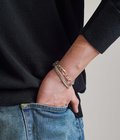 別注  Double Bracelet Basic 4mm & Figaro 6mm / SV