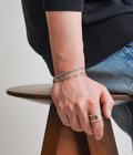 別注  Double Bracelet Basic 4mm & Figaro 6mm / SV