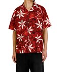 “BLUE HAWAII” TYPEWRITER COTTON S/S OPEN SHIRT