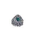 CRYSTAL BEADS RING with SILVER 925 #3