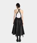【レディース】Leather-like Apron Dress
