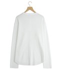 Long-sleeve henry neck waffle T-shirt