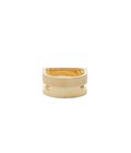 Different Width Ring with Hair Line -Gold-
