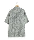 Leaf Pattern Printed Open Collar Shirt