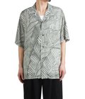 Leaf Pattern Printed Open Collar Shirt