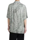 Leaf Pattern Printed Open Collar Shirt