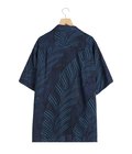 Leaf Pattern Printed Open Collar Shirt