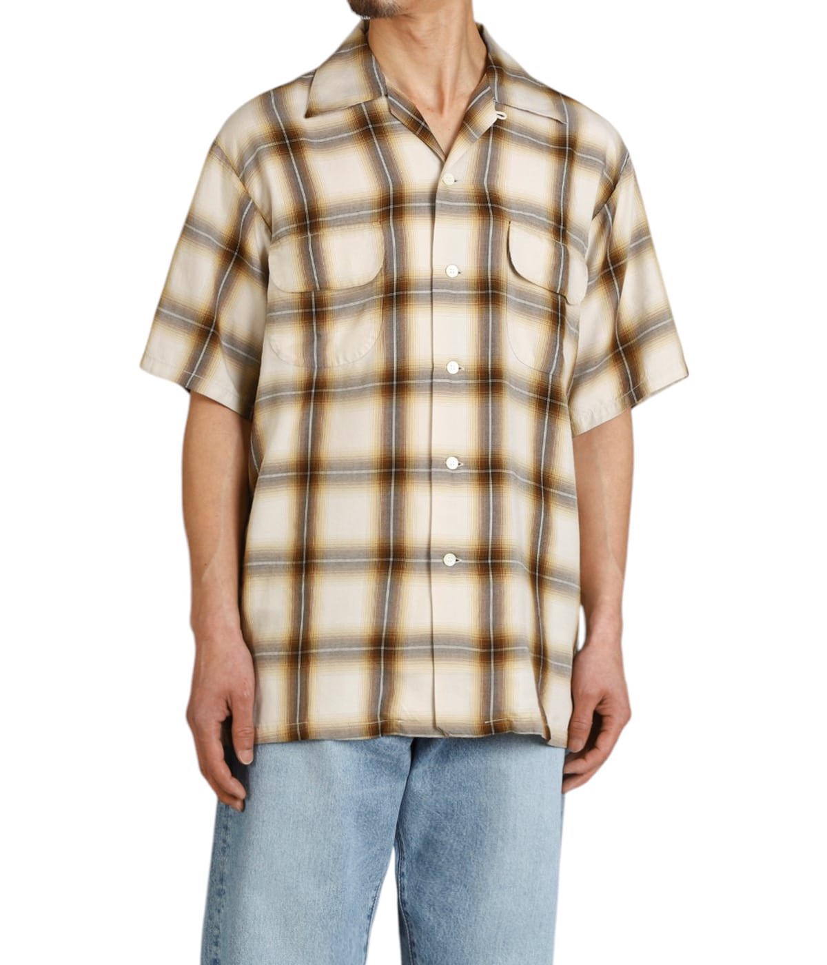 ファッションシーンで話題のこれから流行るブランド12選 SHORT CHECK OMBRE SLEEVE orSlow(オアスロウ | SHIRT トップス