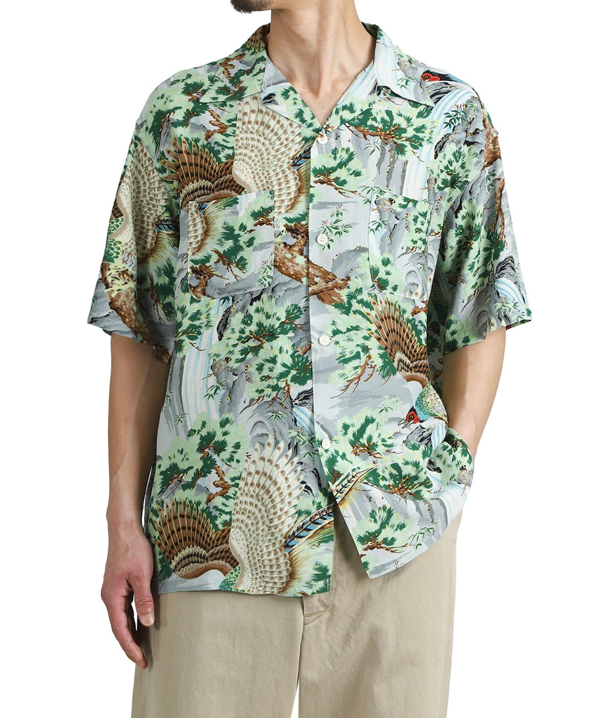 【新品】オアスロウ orSlow HAWAIIAN SHIRT サイズ2 PEACOCK GARDEN HAWAIIAN SHIRT | orSlow(オアスロウ) / トップス 半袖