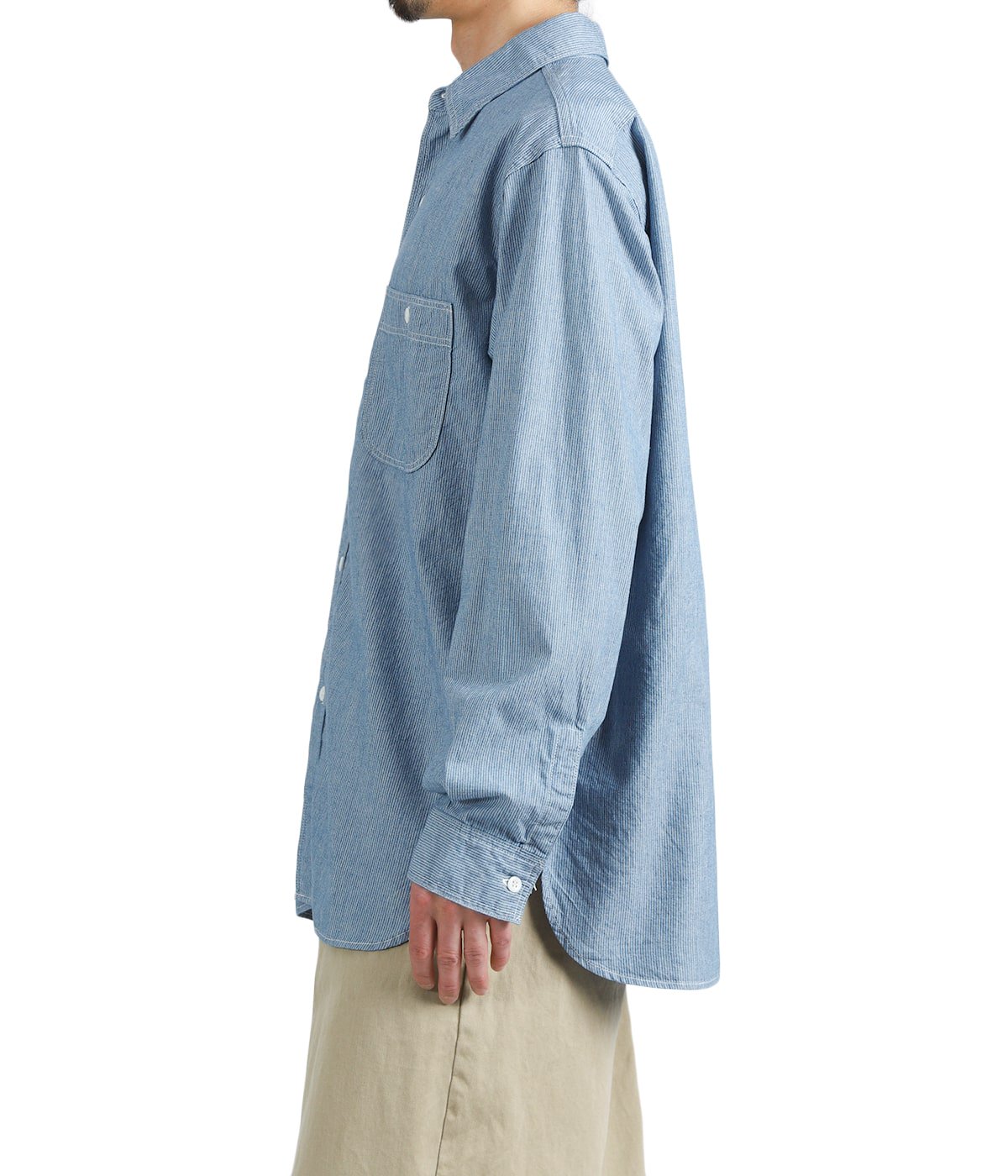 RELAX FIT STRIPE CHAMBRAY WORK SHIRT | orSlow(オアスロウ