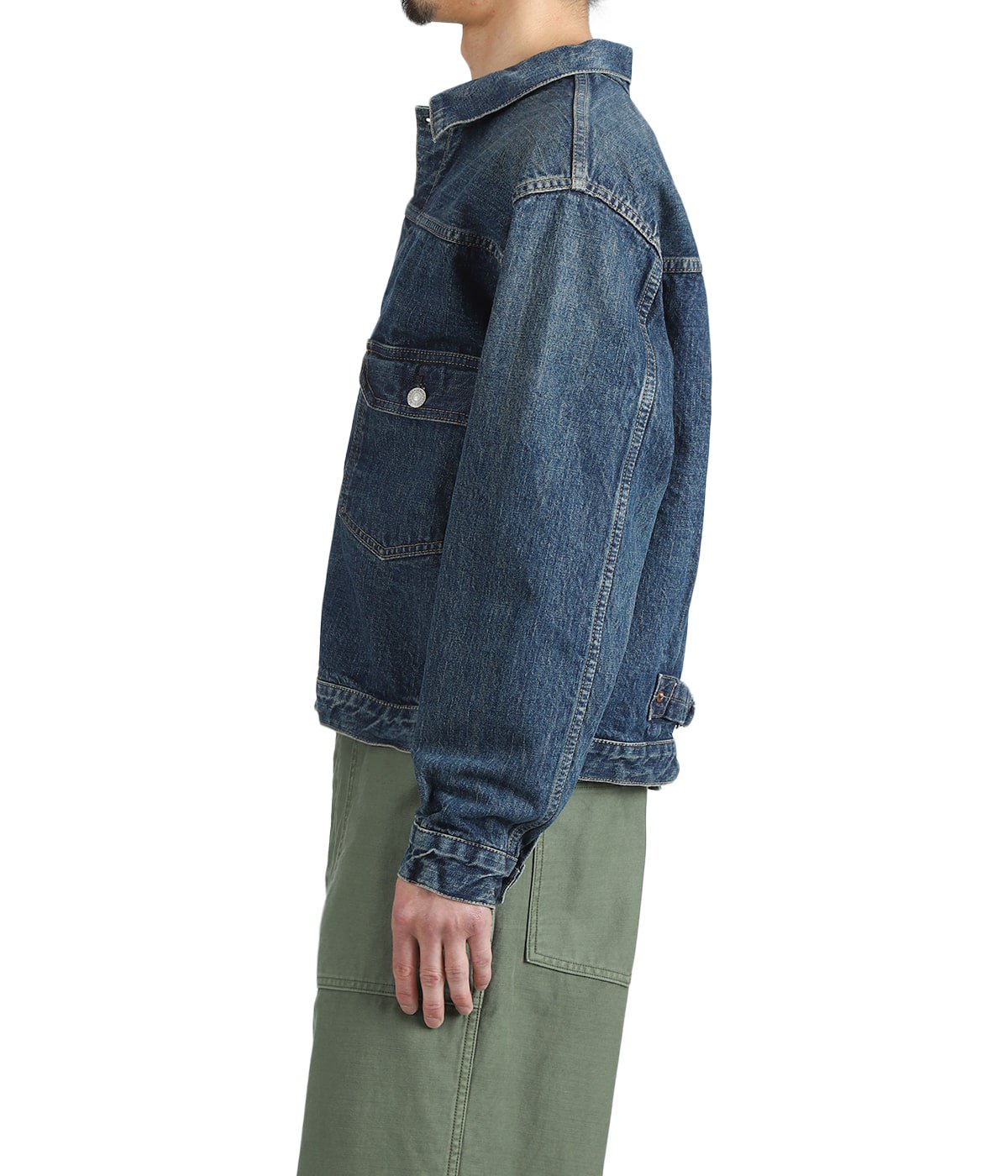 TYPE1 PLEATED FRONT BLOUSE VINTAGE WASH | orSlow(オアスロウ