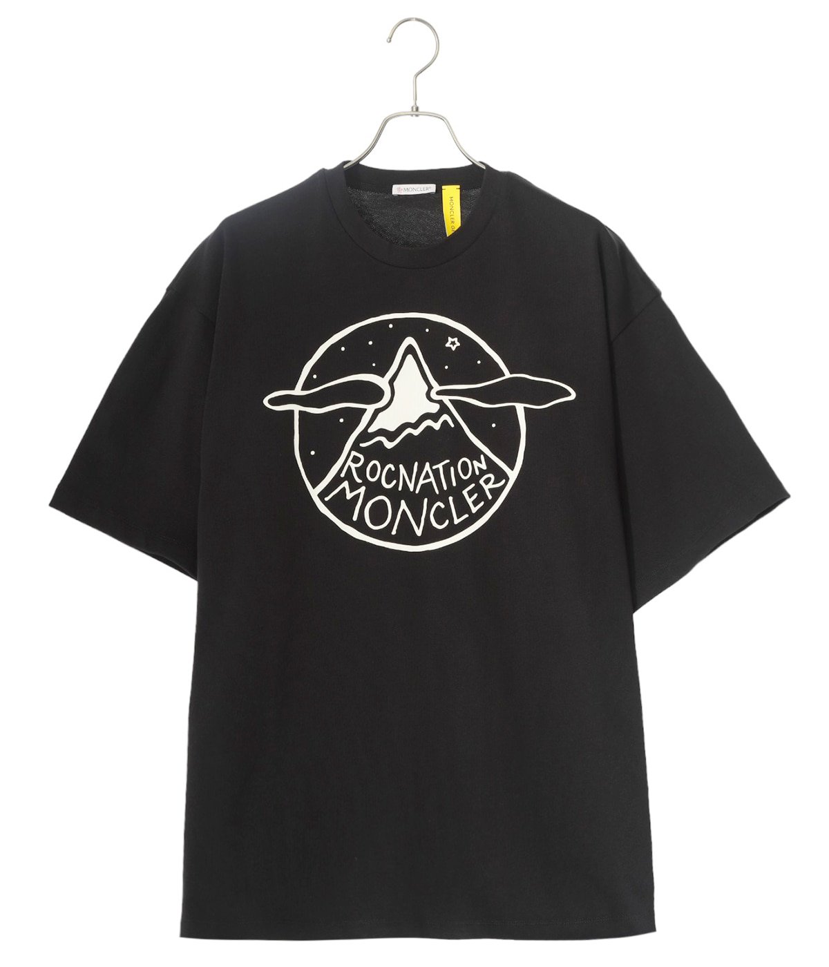 送料無料】 ［新品同様］モンクレール サイドロゴTシャツ ブラック XL 