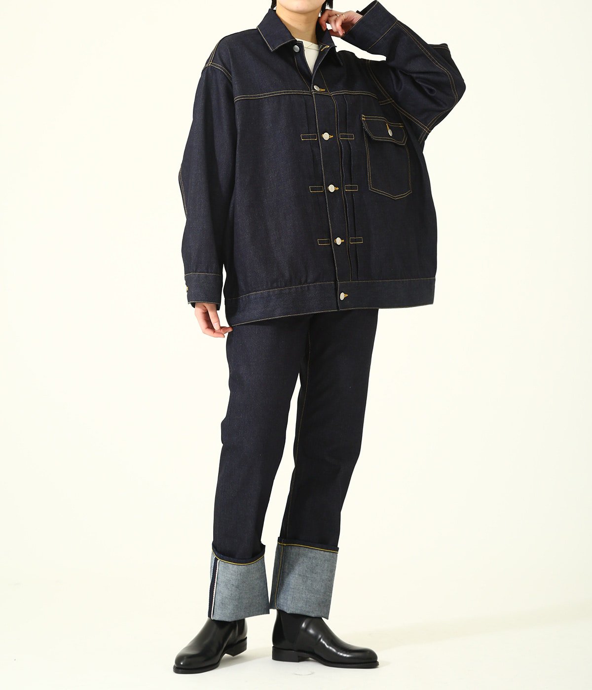 selvedge denim big blouson-