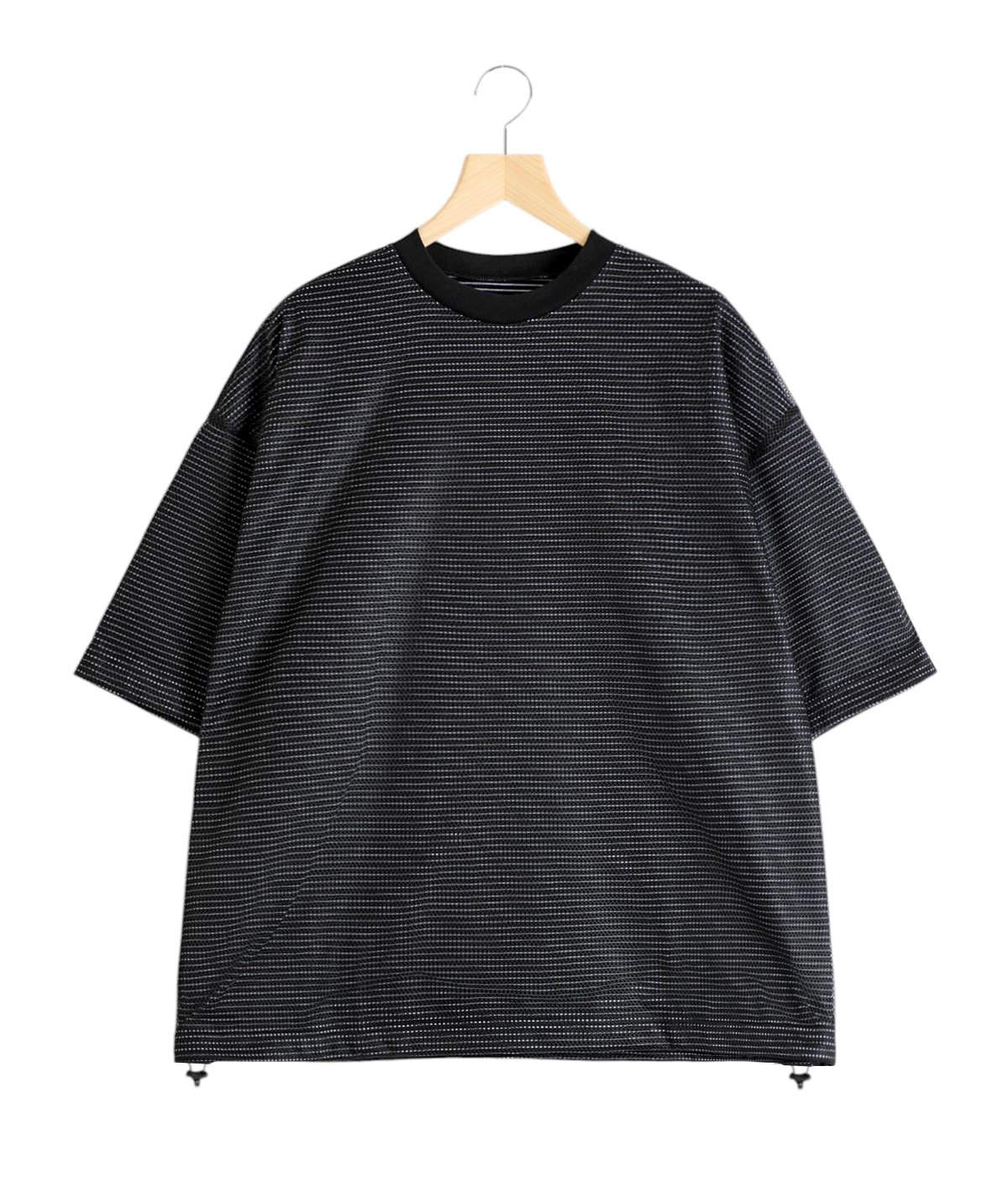 BALLOON BORDER LAYERED MESH T-SHIRT | is-ness(イズネス