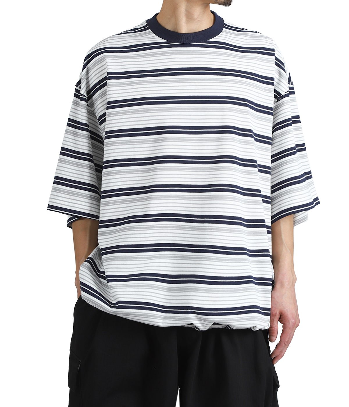 is-ness BALLOON BORDER T-SHIRT 黒白　Lサイズ Border Balloon T-Shirt | is-ness(イズネス) / トップス カットソー