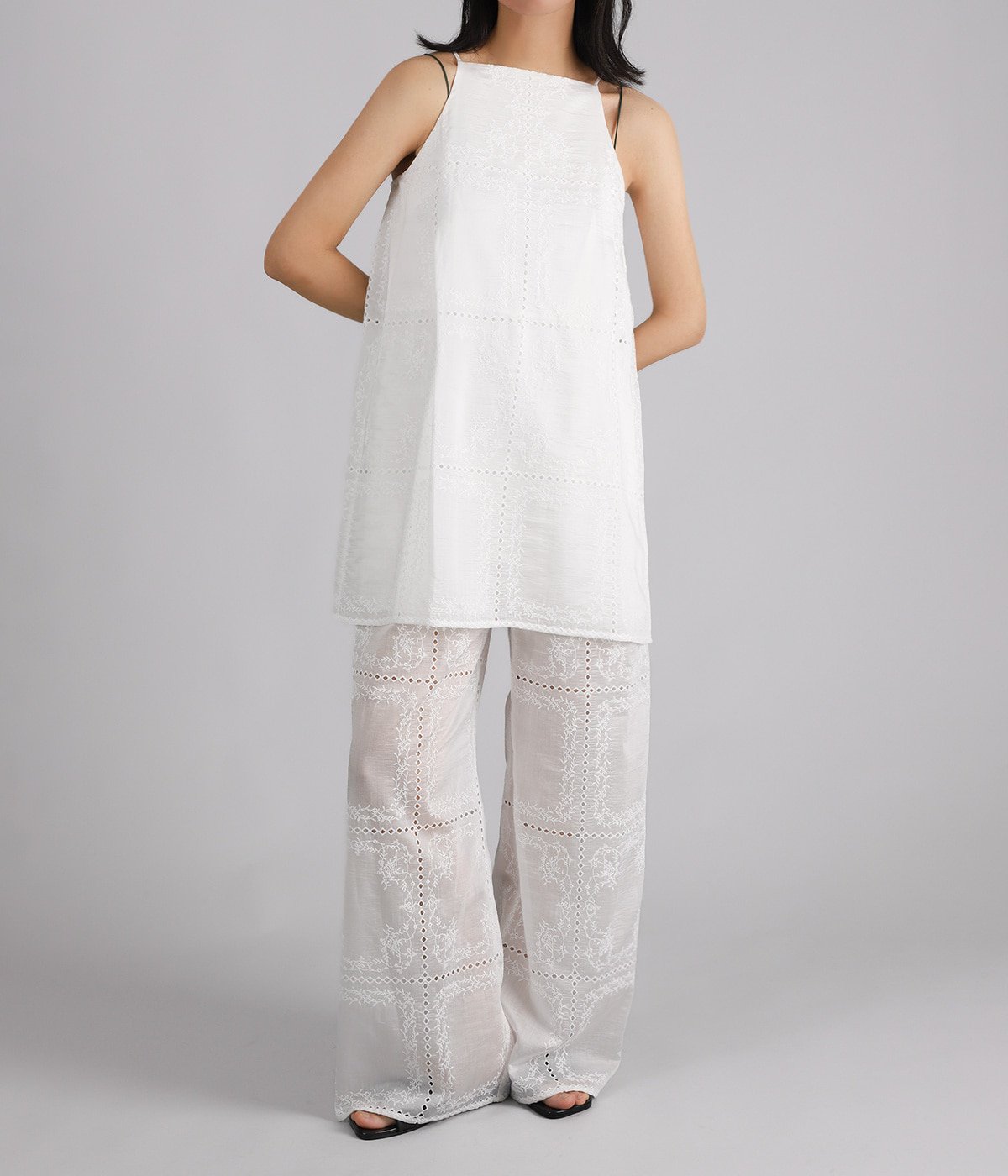 レディース】EMBROIDERY LACE CAMI ALL IN ONE | CLANE(クラネ