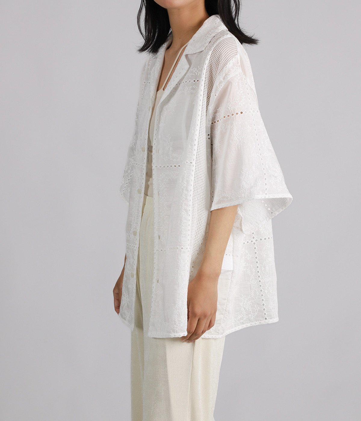 レディース】EMBROIDERY LACE BOX SHIRTS | CLANE(クラネ) / トップス