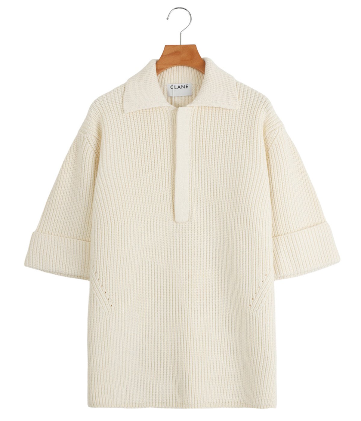 レディース】OVER HALF SLEEVE POLO KNIT TOPS | CLANE(クラネ
