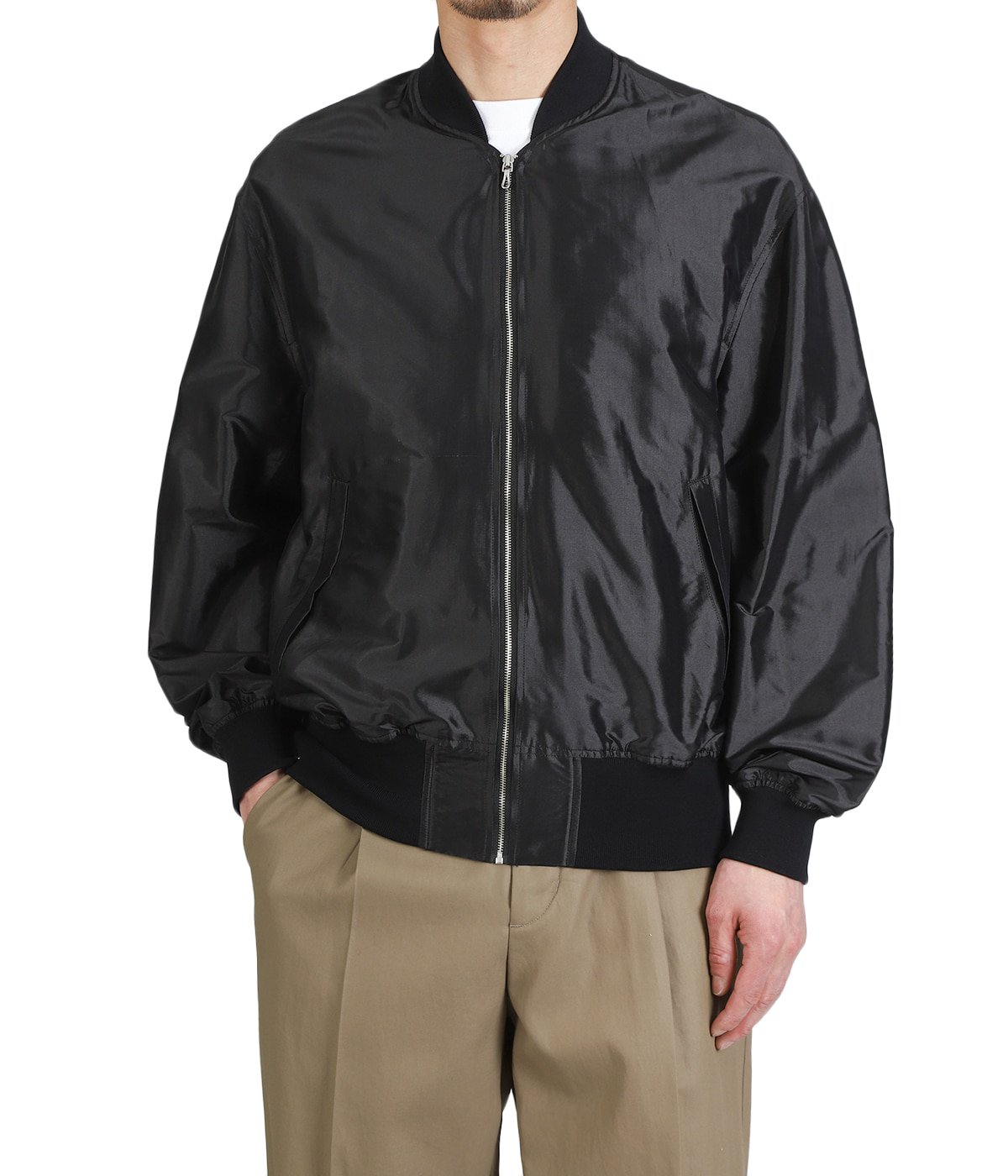 Silk Nylon Parachute Cloth Bomber Jacket | Scye(サイ ベーシックス