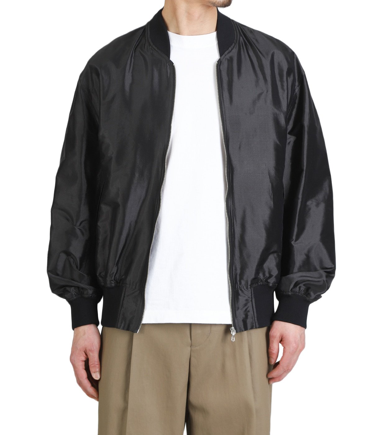 Silk Nylon Parachute Cloth Bomber Jacket | Scye(サイ ベーシックス